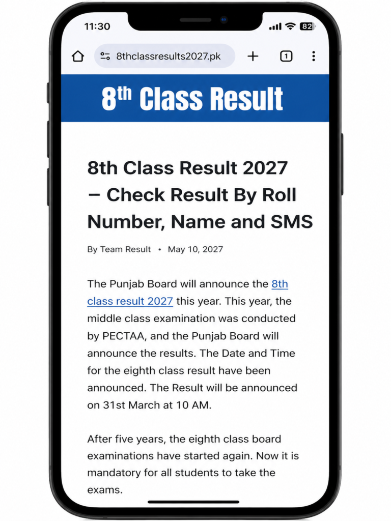 Check 8th Class Result by SMS